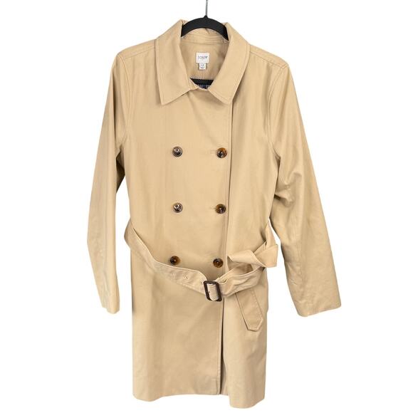 NWT J CREW FACTORY Wmns 12 Belted Double Breasted Trench Classic Preppy Academia - Picture 3 of 11